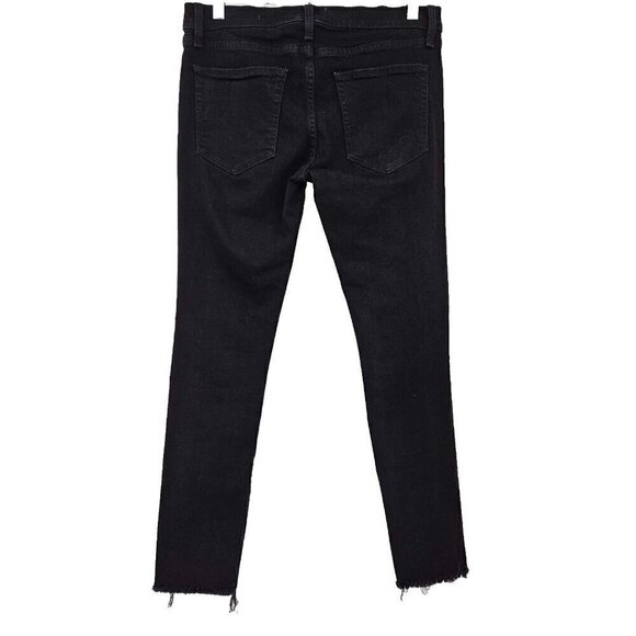 Nili Lotan Skinny Jean Black Frayed Hem Women’s Size 28 Classic Denim Minimalist - Picture 2 of 10
